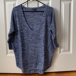 Express Blue V-Neck Sweater